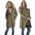Fur-Collared Maternity Coat – Winter Pregnancy Jacket