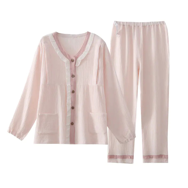 Cotton Double-Layer Maternity & Nursing Loungewear Set – Soft & Easy Feed