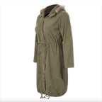 Fur-Collared Maternity Coat – Winter Pregnancy Jacket