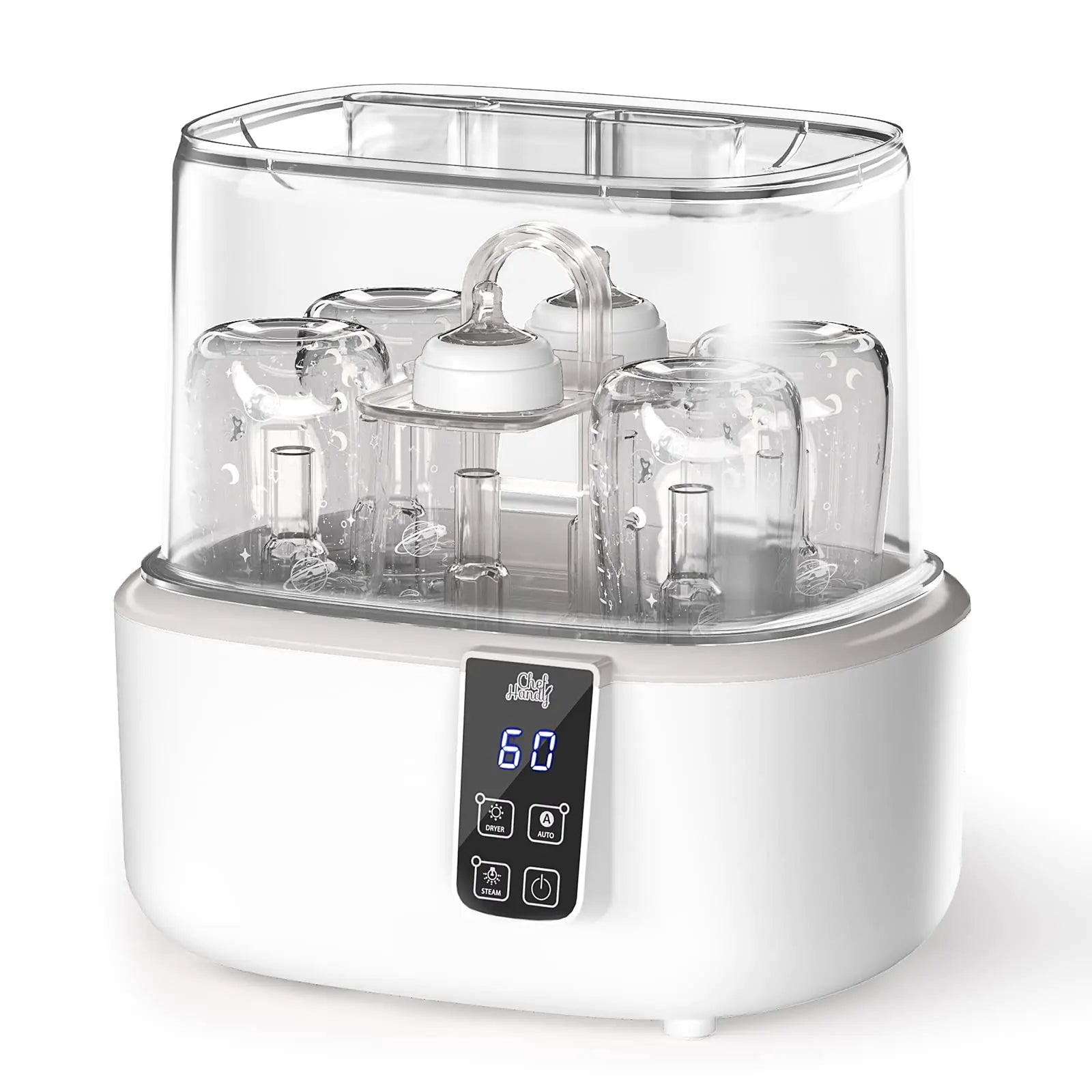 Baby Bottle Sterilizer & Dryer – Steam Clean, Holds 6 Bottles