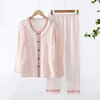 Cotton Double-Layer Maternity & Nursing Loungewear Set – Soft & Easy Feed