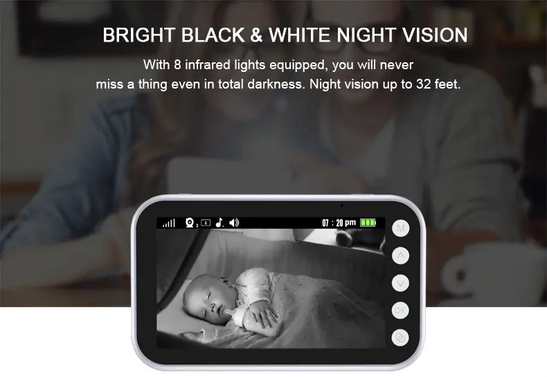 4.3-Inch HD Video Baby Monitor | Night Vision, Two-Way Talk & Temperature Sensor
