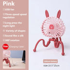 Portable Baby Stroller Fan | USB Rechargeable & Quiet Night Light