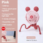 Portable Baby Stroller Fan | USB Rechargeable & Quiet Night Light