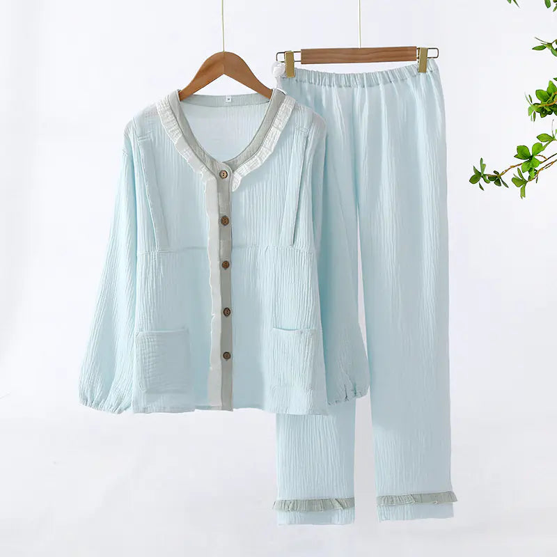 Cotton Double-Layer Maternity & Nursing Loungewear Set – Soft & Easy Feed