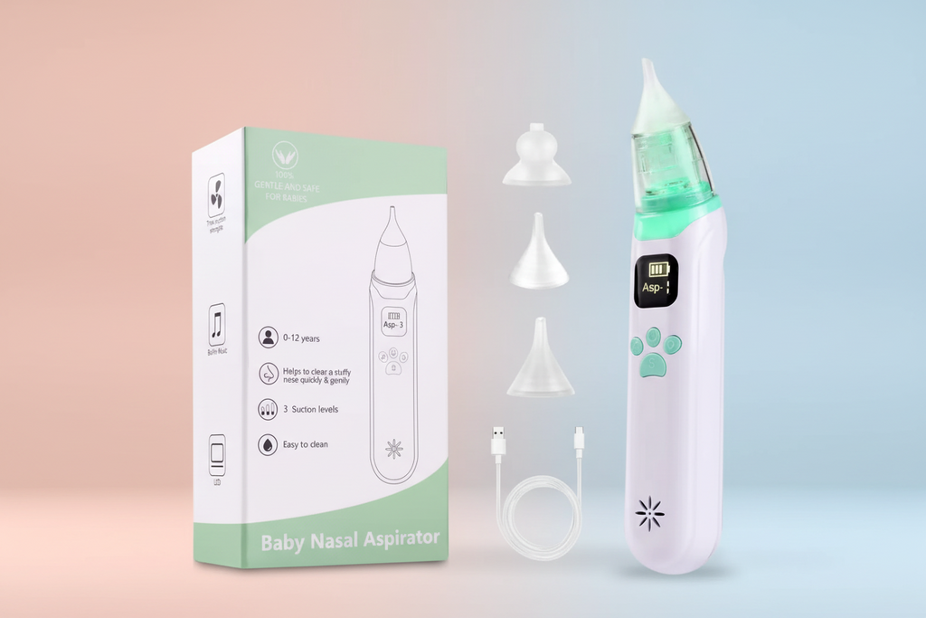 Electric Baby Nasal Aspirator | USB Rechargeable, 3 Suction Levels with Music & LCD Display