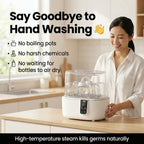 Baby Bottle Sterilizer & Dryer – Steam Clean, Holds 6 Bottles