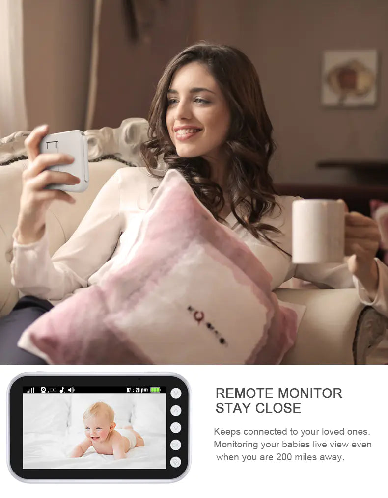 4.3-Inch HD Video Baby Monitor | Night Vision, Two-Way Talk & Temperature Sensor