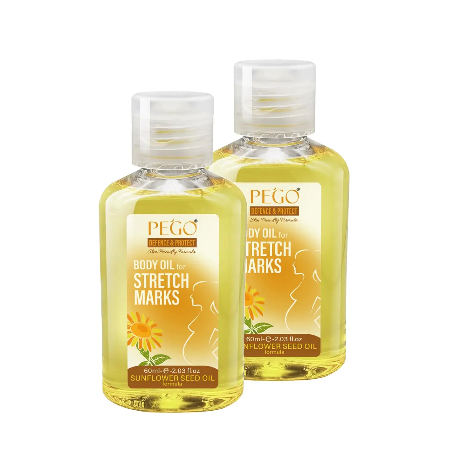 PEGO Stretch Mark Oil 2-Pack – Pregnancy Prevention & Fade, 4.06 oz